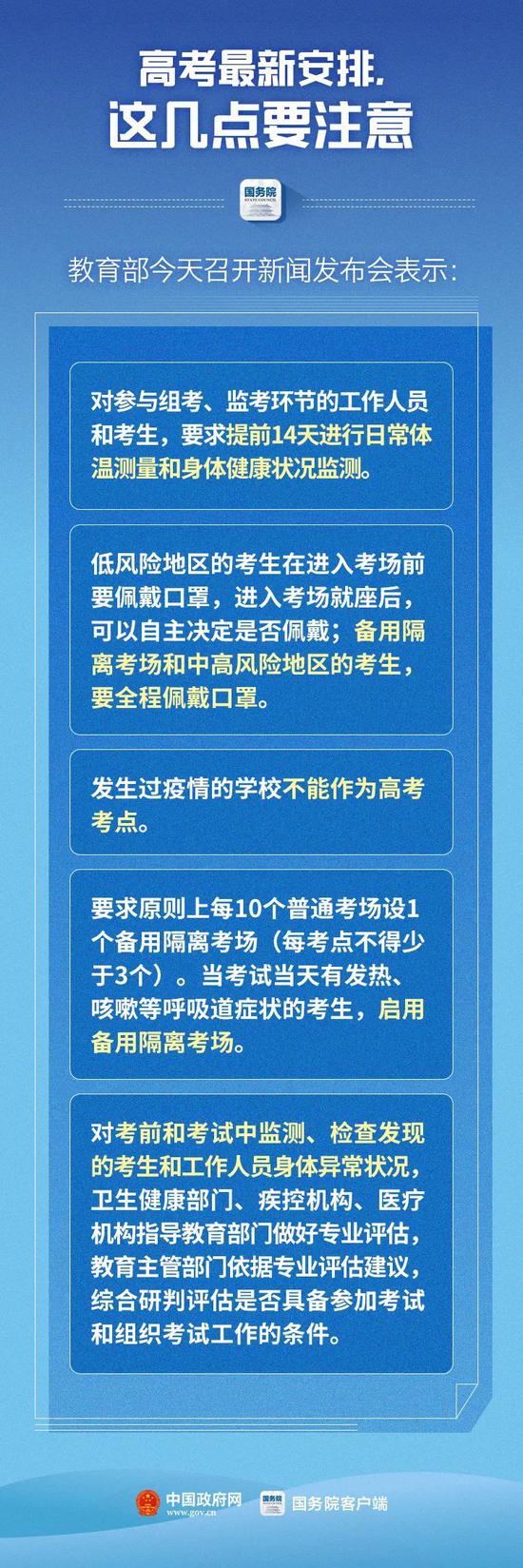 今年高考最新变化：防控要求 命题变化 突发处理