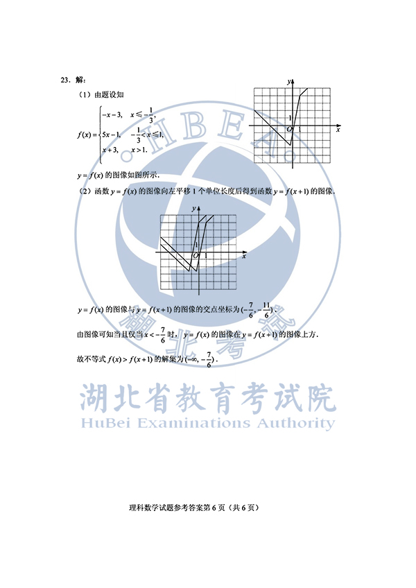 2020年全国I卷（福建高考）理数真题及参考答案