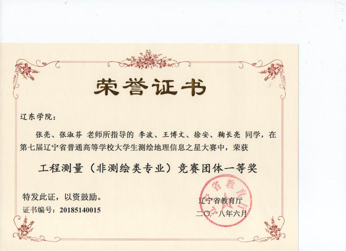 工程测量团体一等奖1806